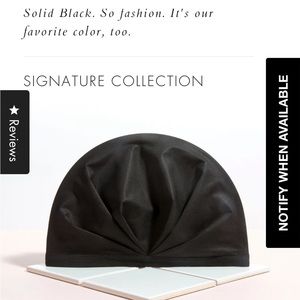 Shhhowercap Black satin shower cap